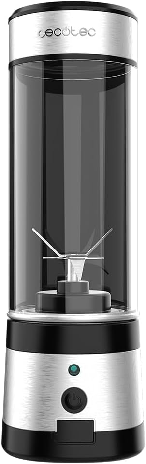 Cecotec Batidora De Vaso Portátil Individual Smoothies Wanderlustmix USB. 126W, Compacta, Vaso De 400Ml, 4 Cuchillas Con Recubrimiento De Titanio Negro, Autonomía De 15 Usos