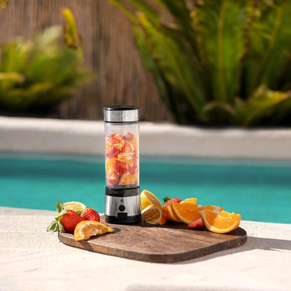 Cecotec Batidora De Vaso Portátil Individual Smoothies Wanderlustmix USB. 126W, Compacta, Vaso De 400Ml, 4 Cuchillas Con Recubrimiento De Titanio Negro, Autonomía De 15 Usos