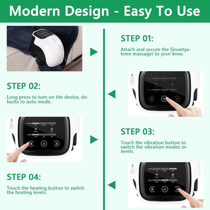Cordless Knee Massager with Heat,Relax Knee Massage Helps Joint Stiff and Discomfort,3 Levels Heat & Vibration 10 Min Auto Off